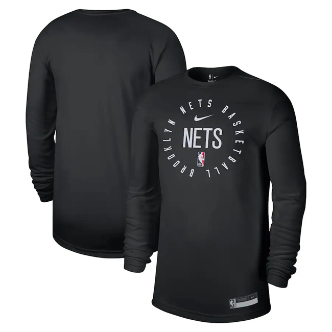 Men's Brooklyn Nets Black 2024/25 Legend On-Court Practice Long Sleeve T-Shirt